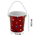 Lembrancinha Mini Balde 03172-1 Vermelho com Estrelas